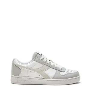 Diadora Womens Magic Basket Low Leather Trainer Dawn Blue / White
